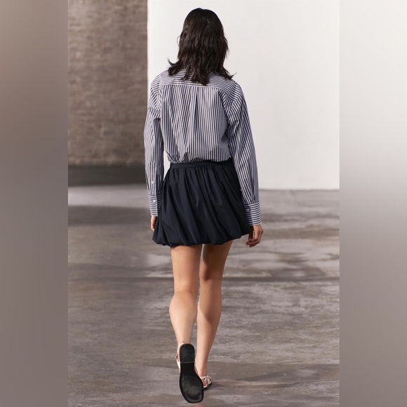 ZARA NAVY BALLOON SKIRT - Picture 5 of 10
